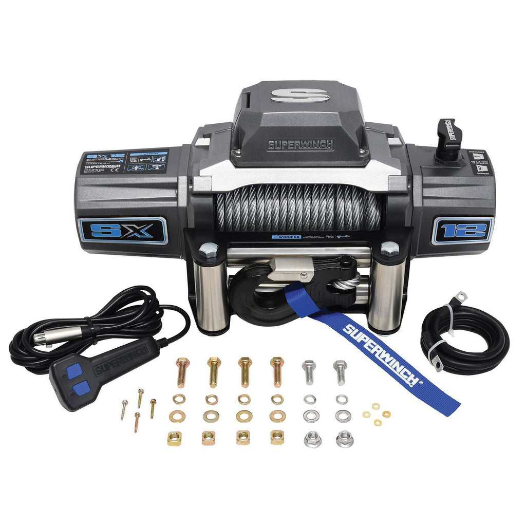 SX12 12000lb 12V DC Winch with Steel Wire Rope Graphite - official product image 5