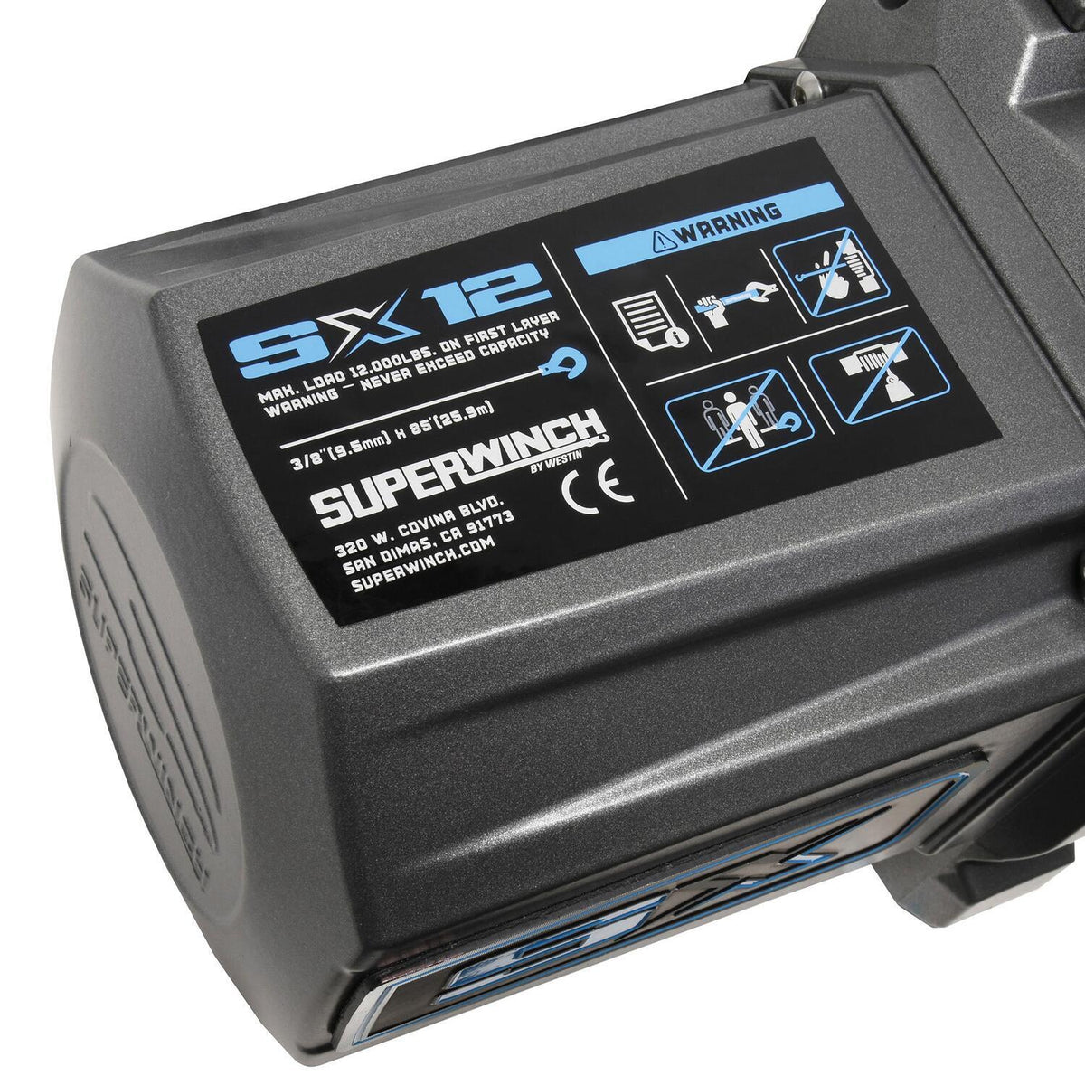 SX12 12000lb 12V DC Winch with Steel Wire Rope Graphite - official product image 6