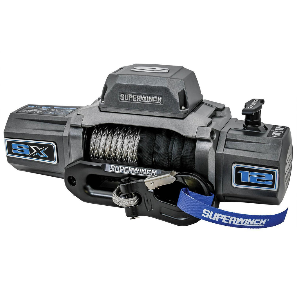 SX12SR 12000lb 12V DC Winch with Synthetic Rope Graphite - official product image 2