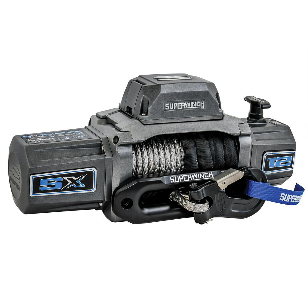SX12SR 12000lb 12V DC Winch with Synthetic Rope Graphite - official product image 3
