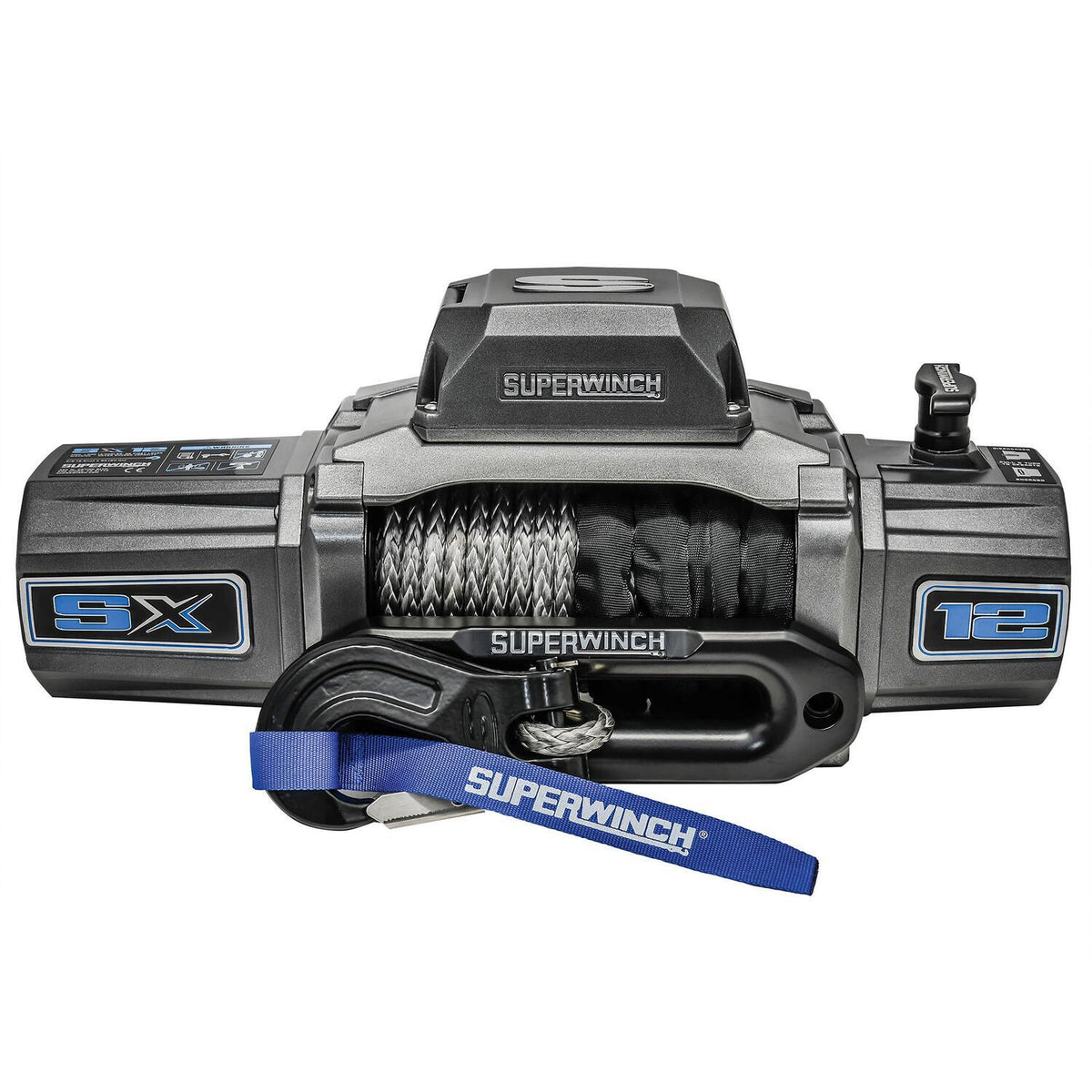 SX12SR 12000lb 12V DC Winch with Synthetic Rope Graphite - official product image 1
