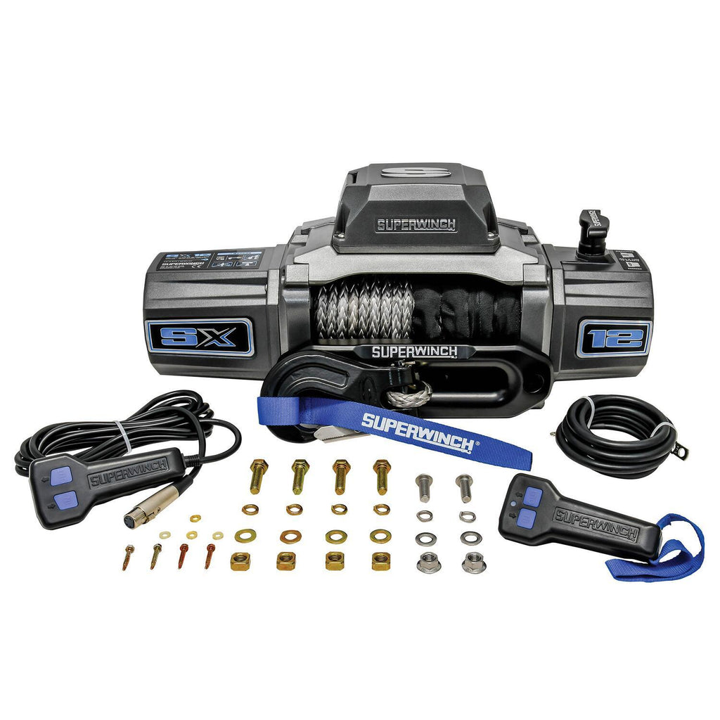SX12SR 12000lb 12V DC Winch with Synthetic Rope Graphite - official product image 5