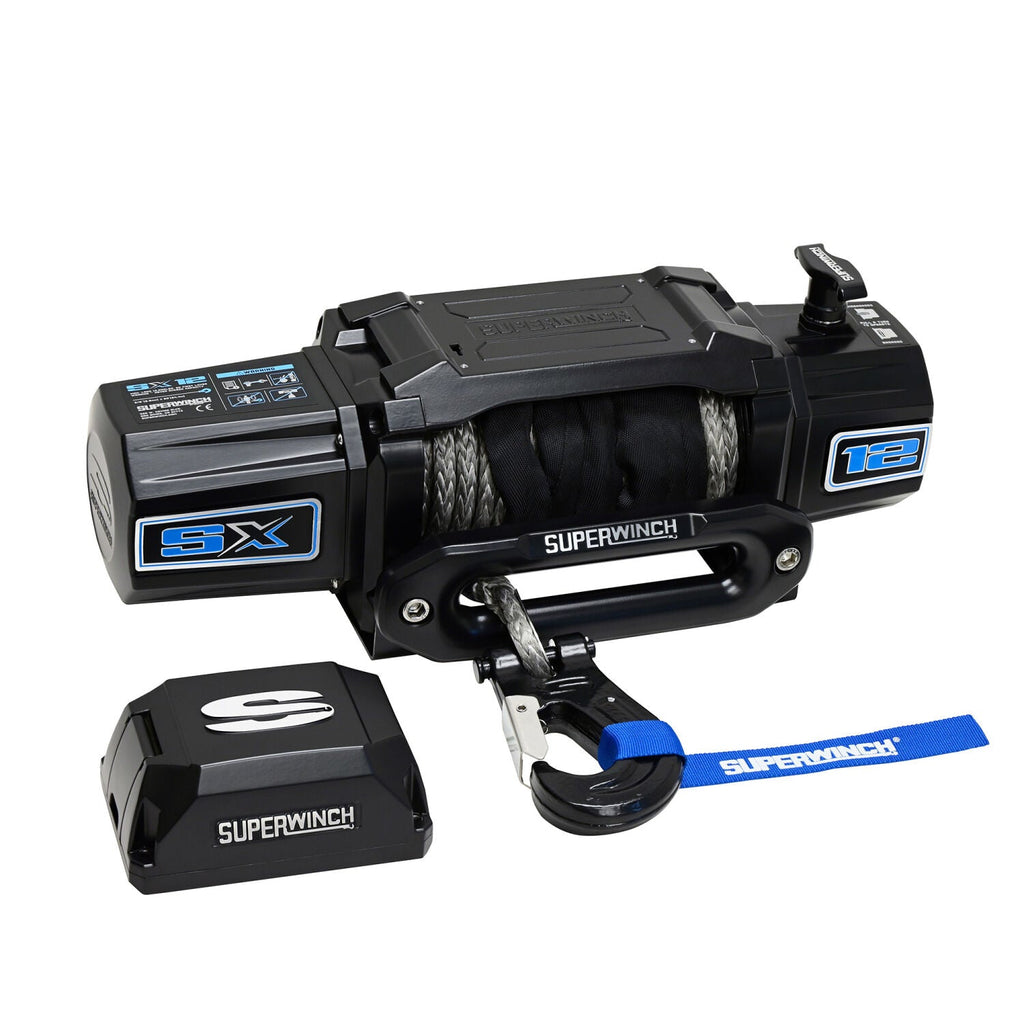 SX12SR 12000lb 12V DC Winch with Synthetic Rope Black - official product image 7