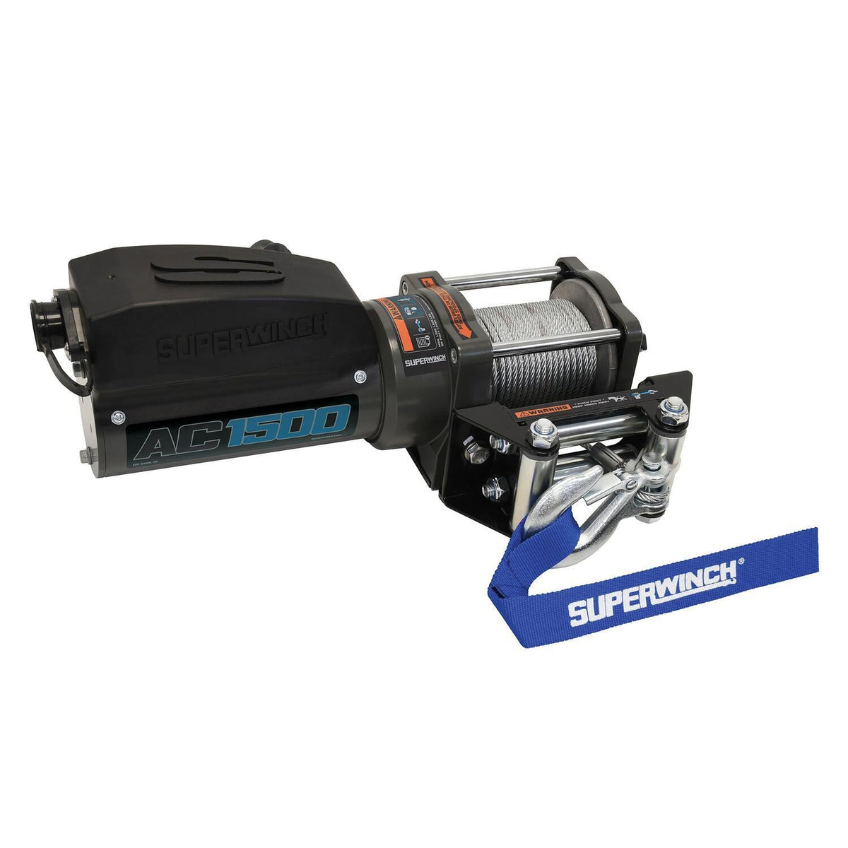 AC 1500 120V AC Winch with Steel Wire Rope Black - official product image 3
