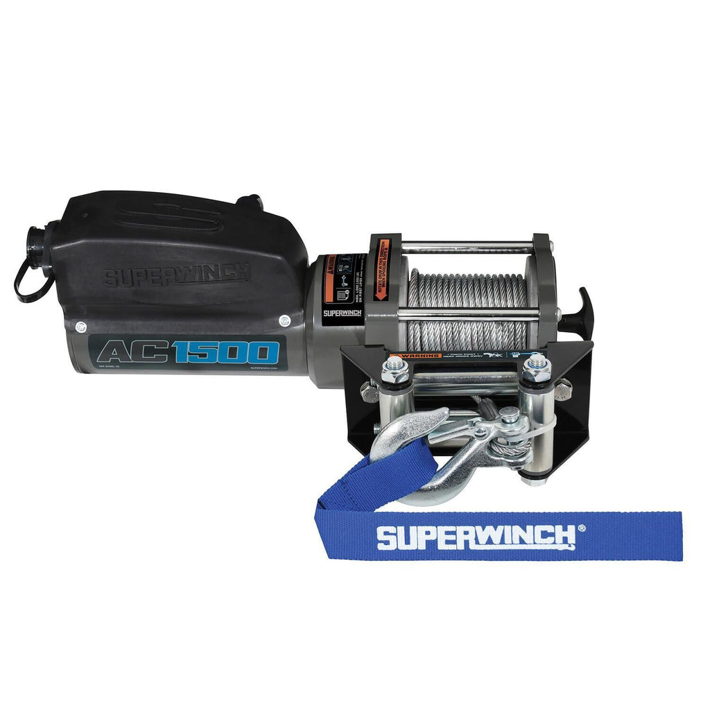 AC 1500 120V AC Winch with Steel Wire Rope Black - official product image 1