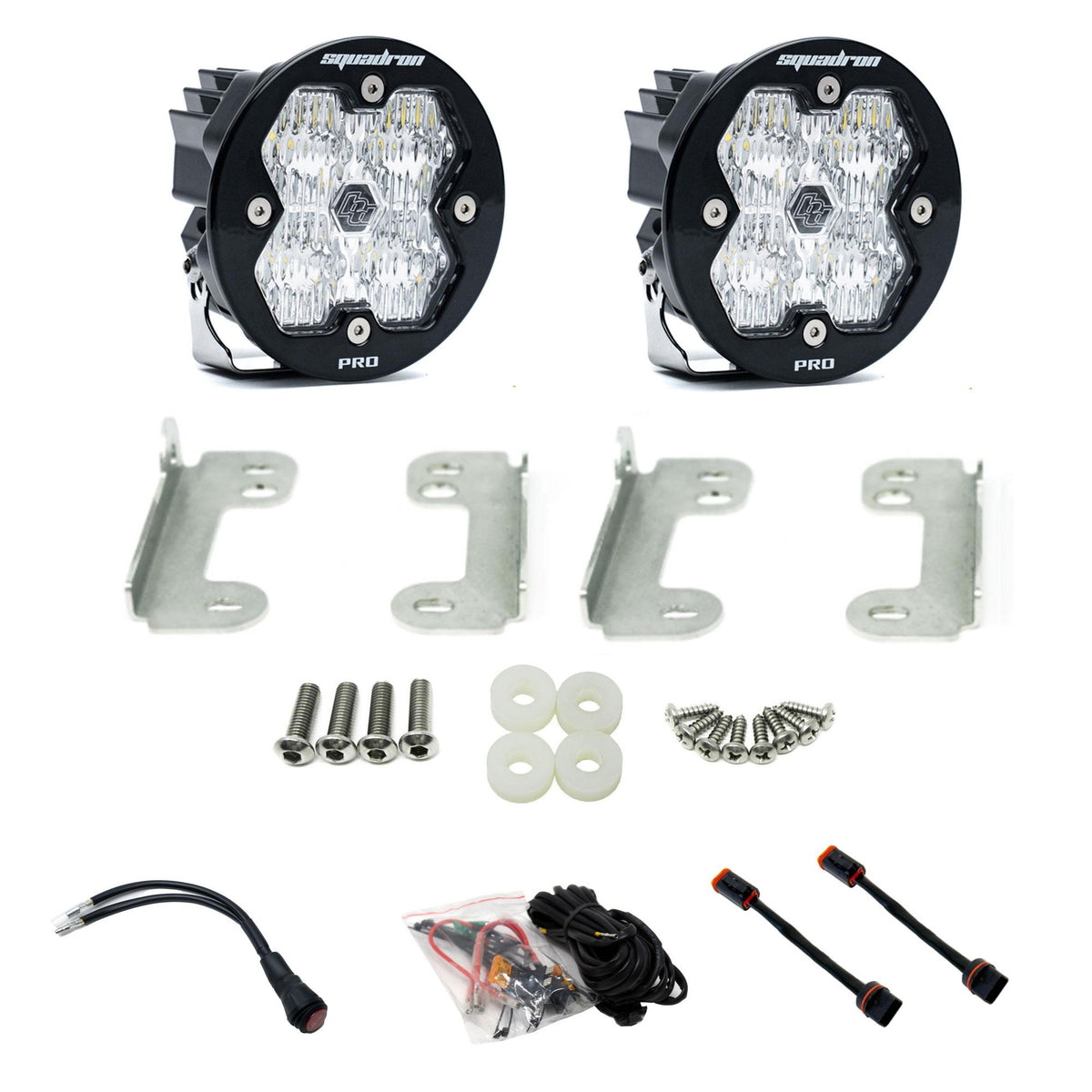 Squadron-R 2.0 Pro Fog Pocket Light Kit Jeep 2018-26 Wrangler JL 2020-26 Gladiator JT w/ Oe Sahara Bumper — 44-0050