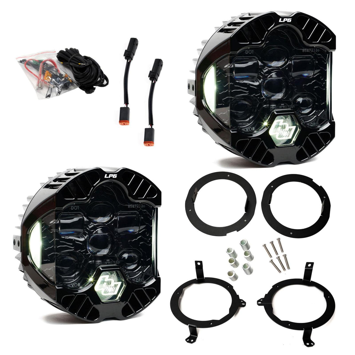DOT LP6 LED Headlight Kit Jeep 2018-2025 Wrangler JL 2020-2025 Gladiator JT w/Halogen Headlights — 44-8313