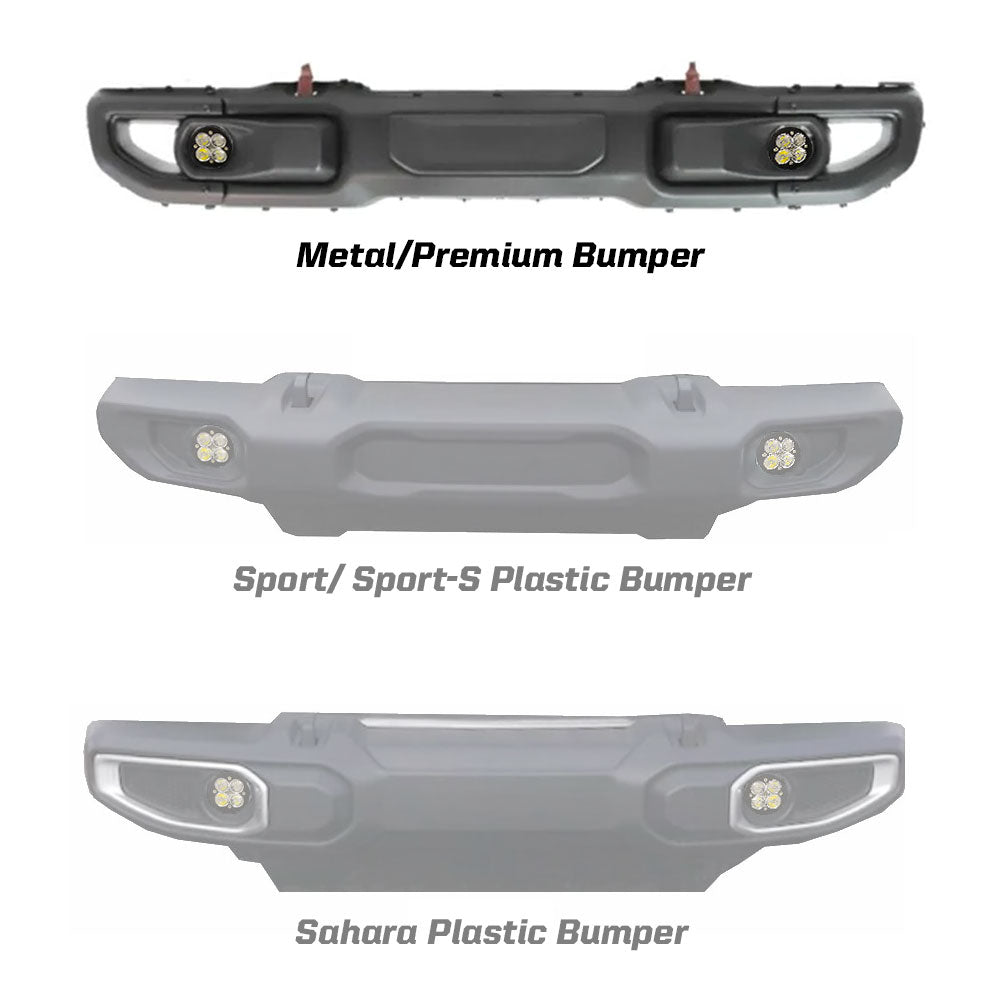 Jeep JL Fog Light Squadron-R 18-Pres Wrangler JL Rubicon Fog Pocket Kit