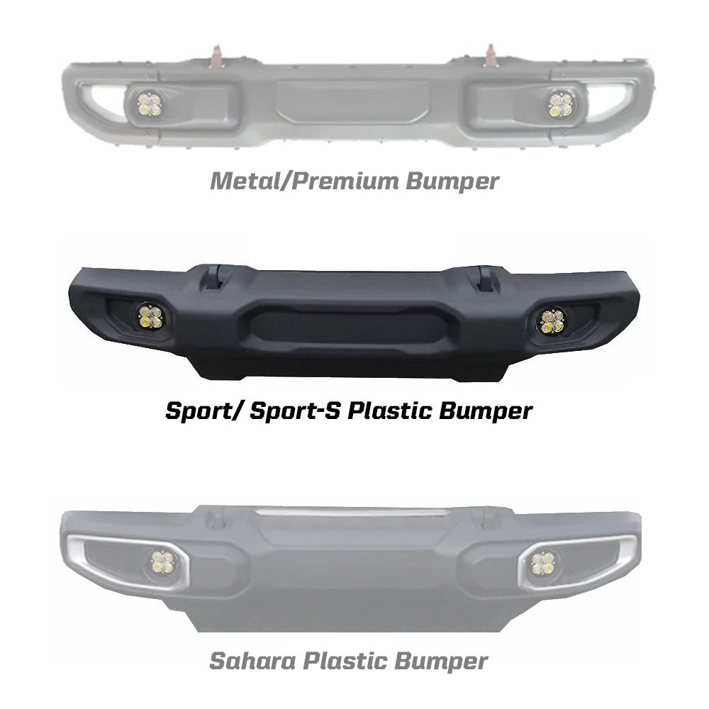 Jeep JL Fog Light Squadron-R SAE 18-Pres Wrangler JL Sport/Sport-S Fog Pocket Kit Amber