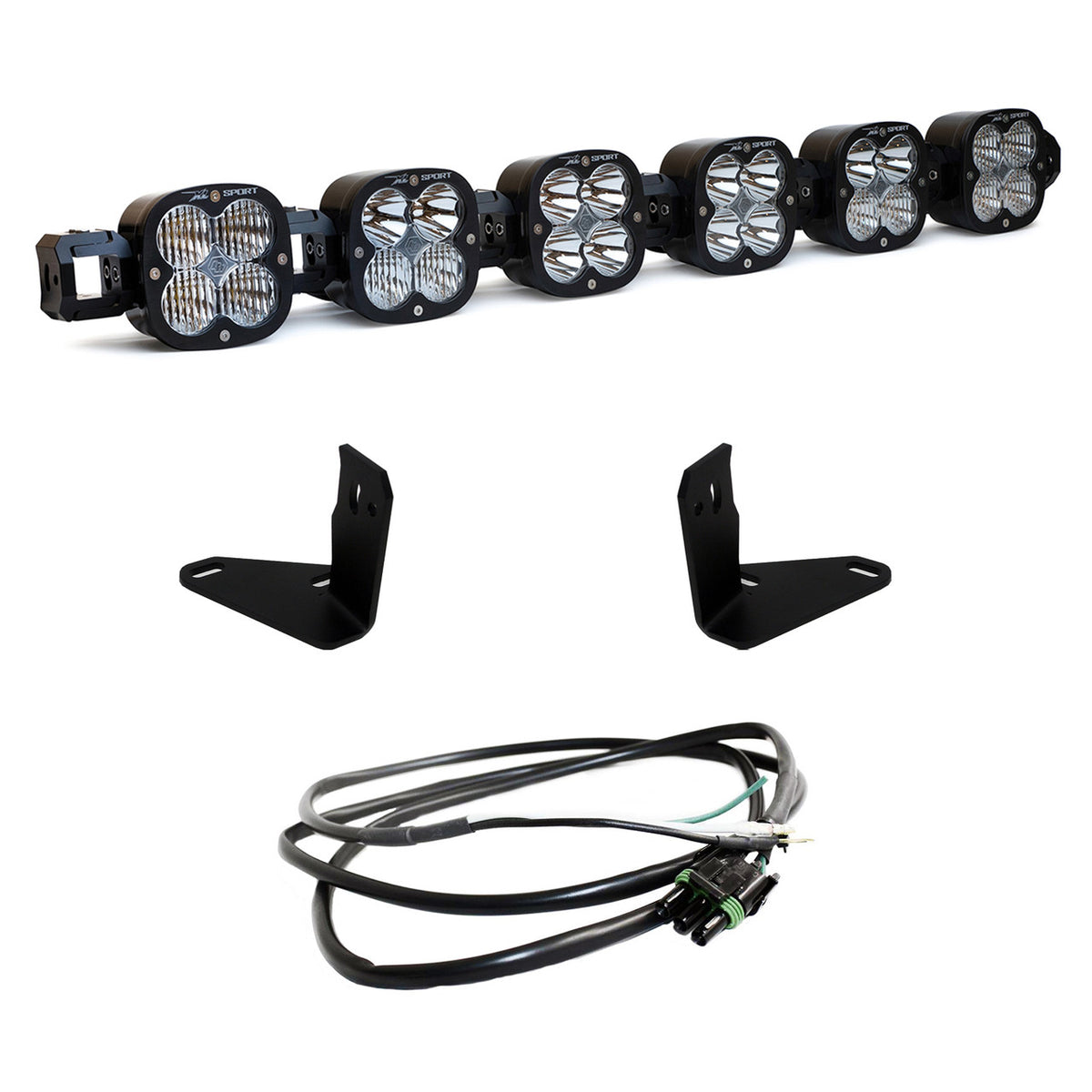 6 XL Linkable Light Bar Kit 21-Up Ford Bronco Steel Bumper Mount w/Upfitter Baja Desgins — 447750UP