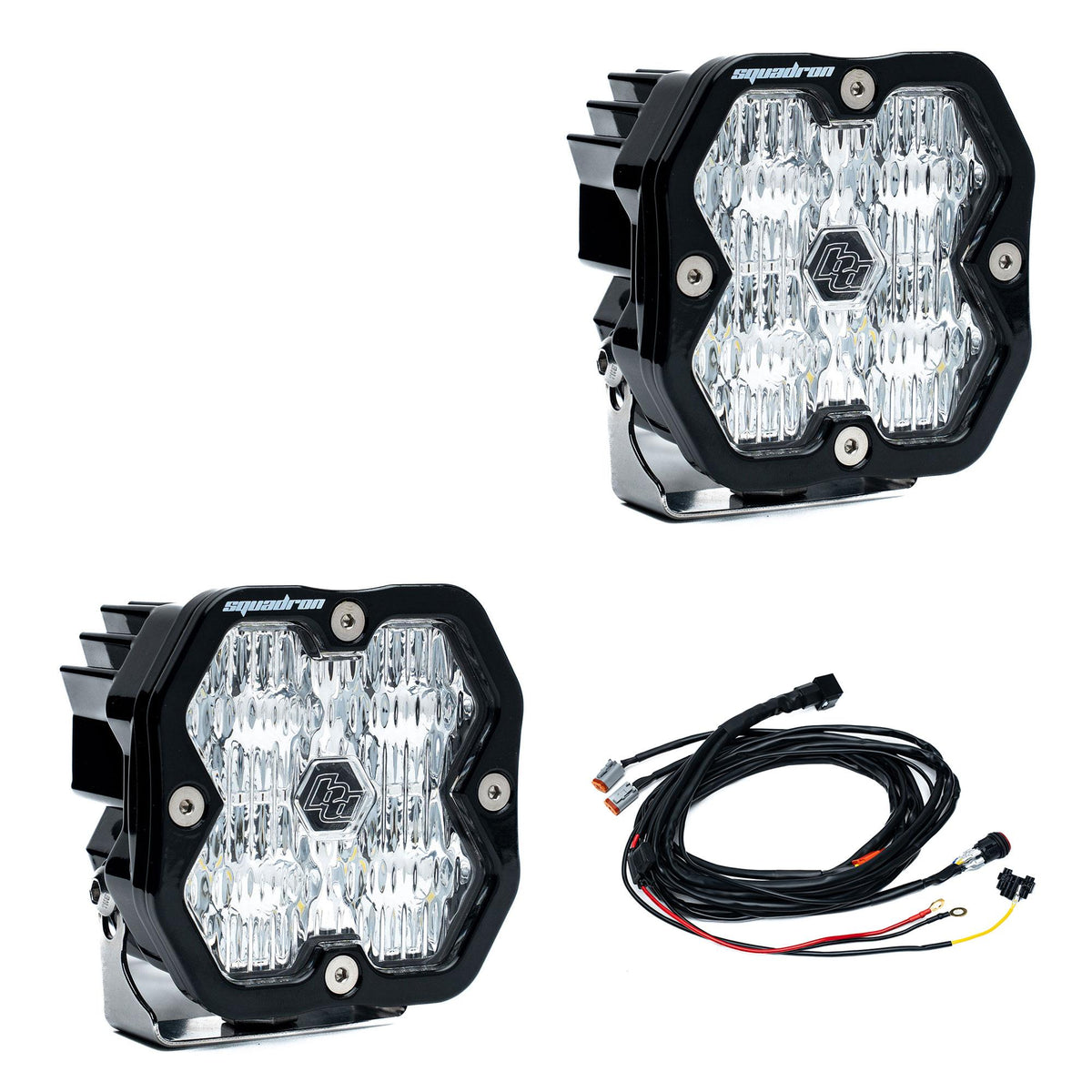 Squadron 2.0 Sport Black LED Auxiliary Light Pod Pair Universal Clear — 55-7805-2
