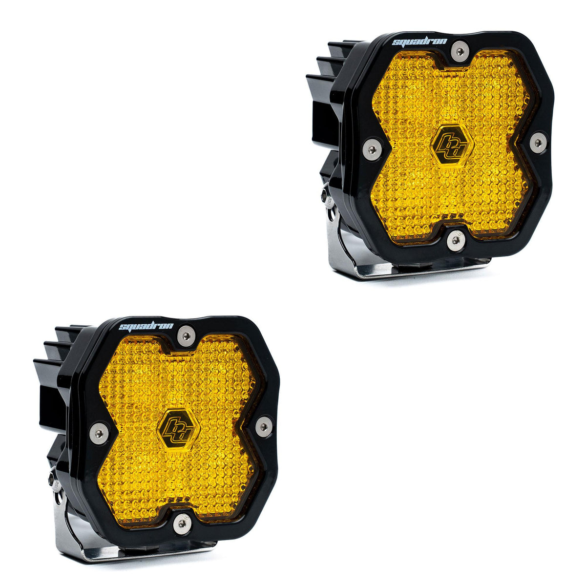 Squadron 2.0 Sport Black LED Auxiliary Light Pod Pair Universal Baja Amber — 55-7816-2