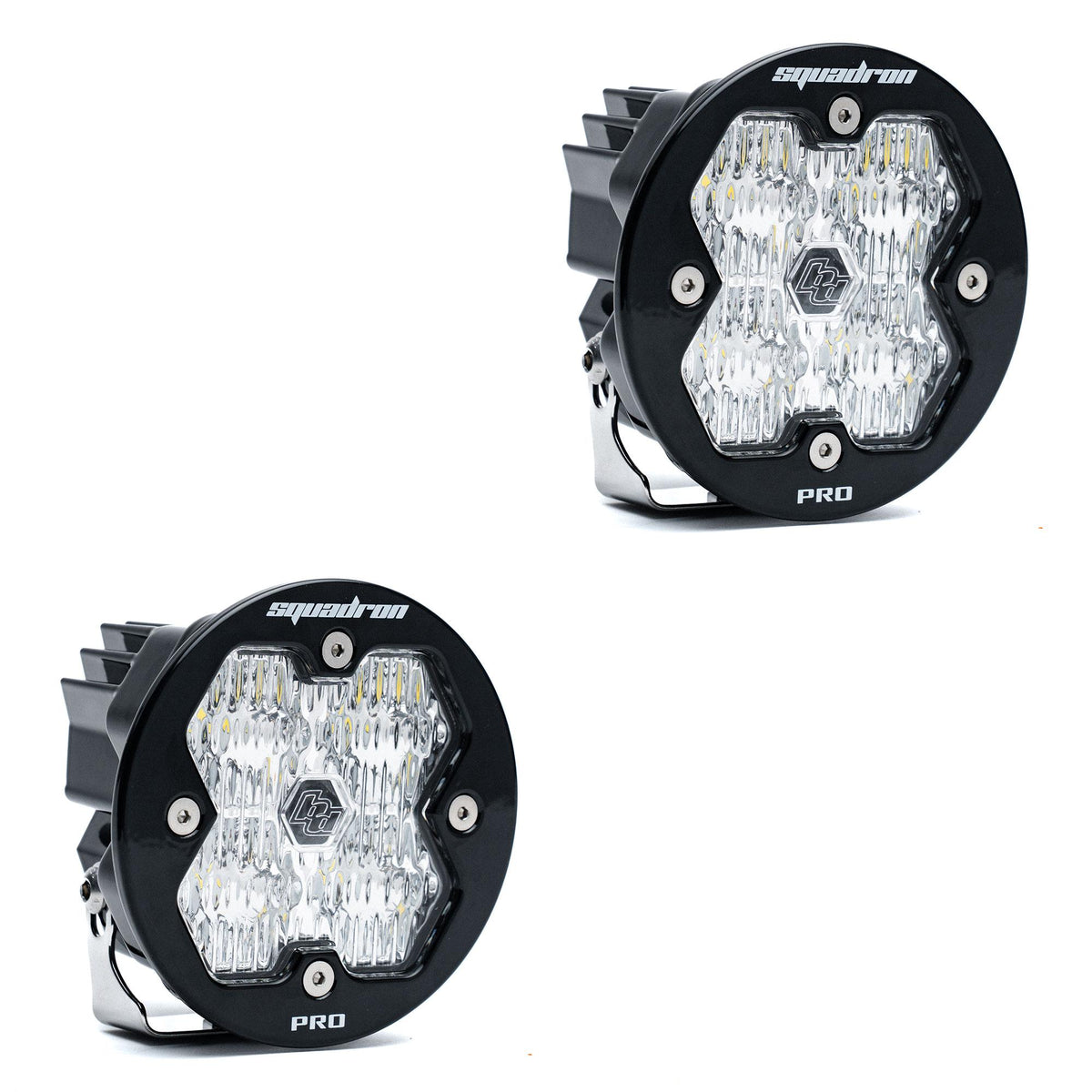 Squadron-R 2.0 Pro Black LED Auxiliary Light Pod Pair (No Harness) Universal Clear — 59-7805-2NH