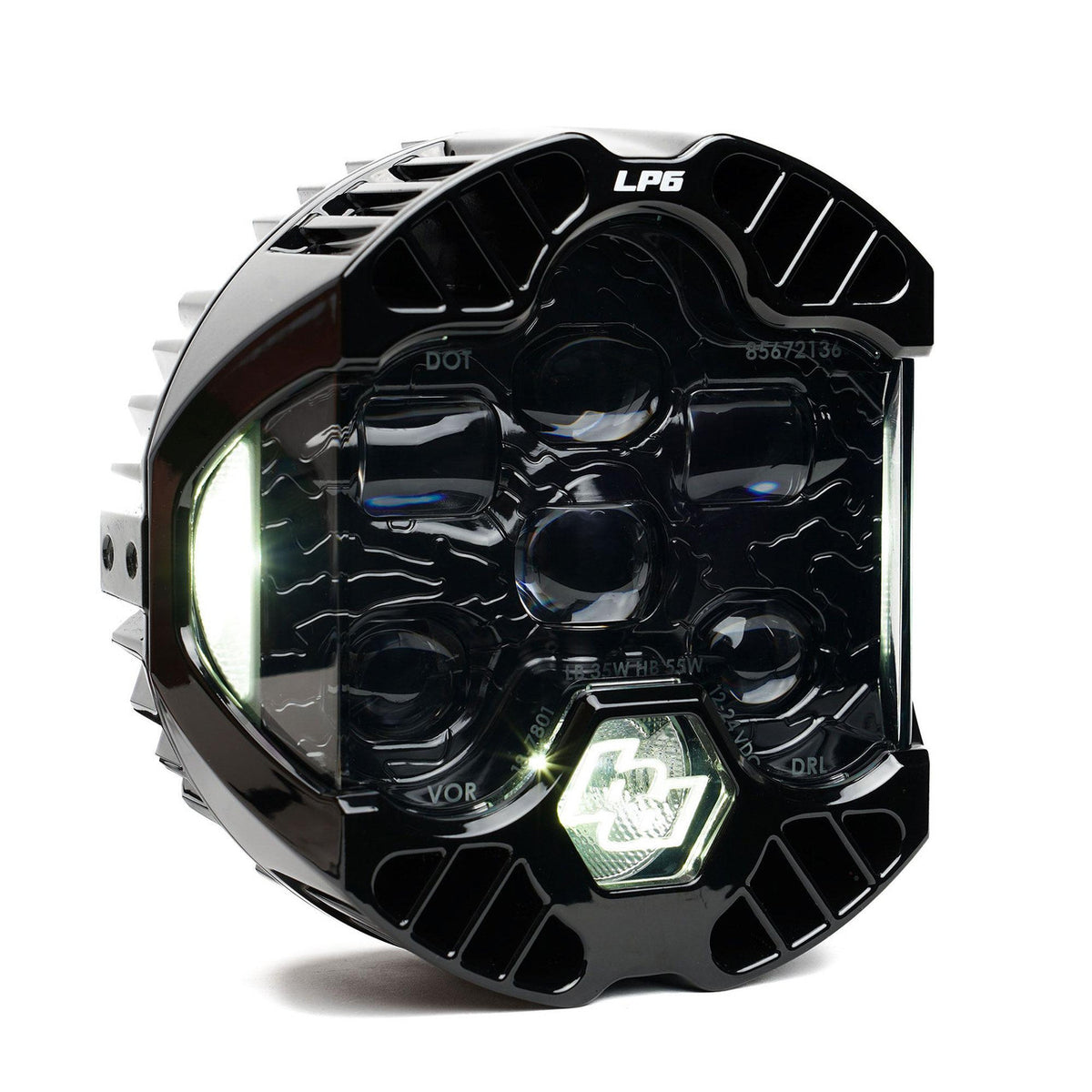 Baja Designs DOT LP6 LED headlight with white daytime running light, single, SKU 18-0001