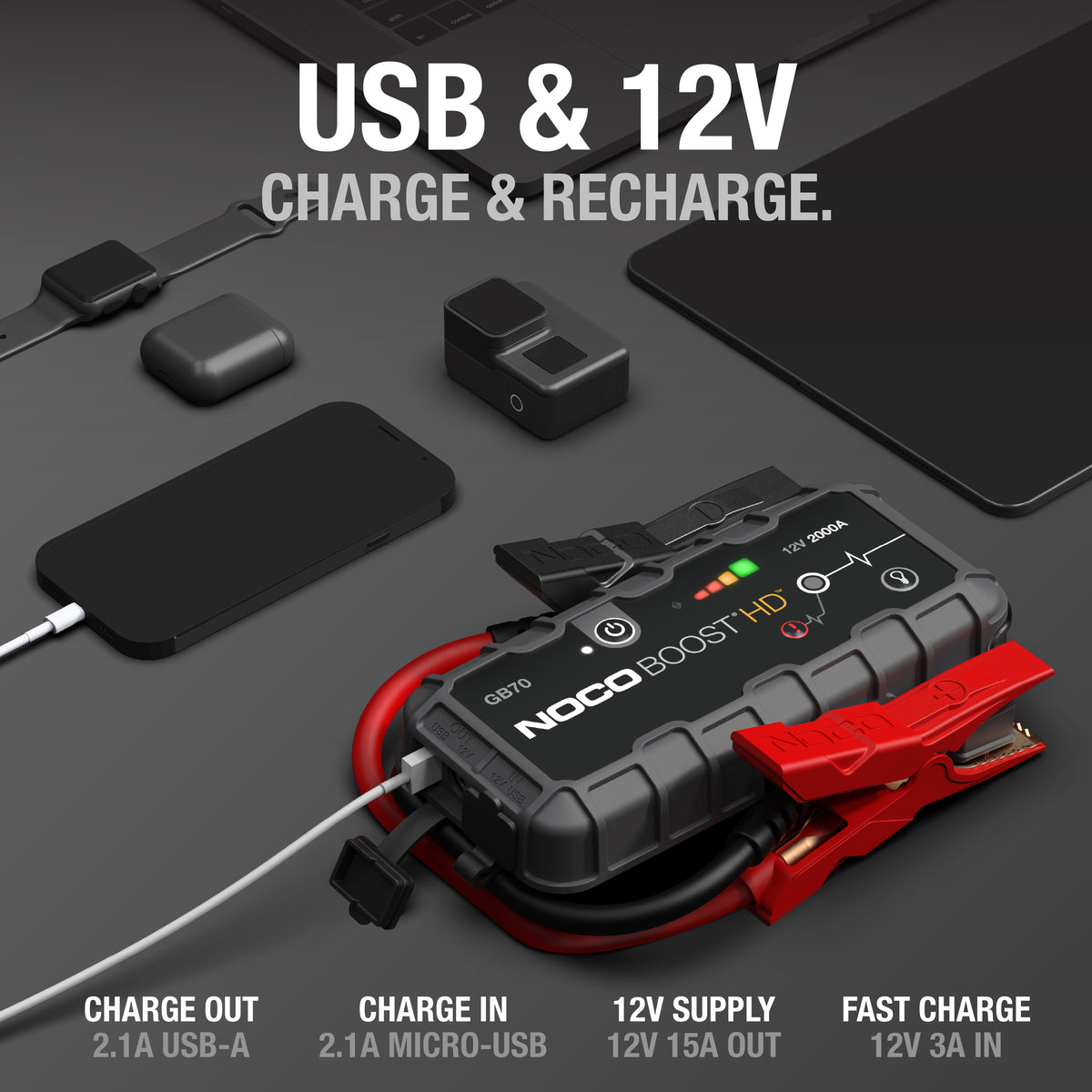 GB70 Boost HD 2000A Jump Starter - official NOCO product image 4