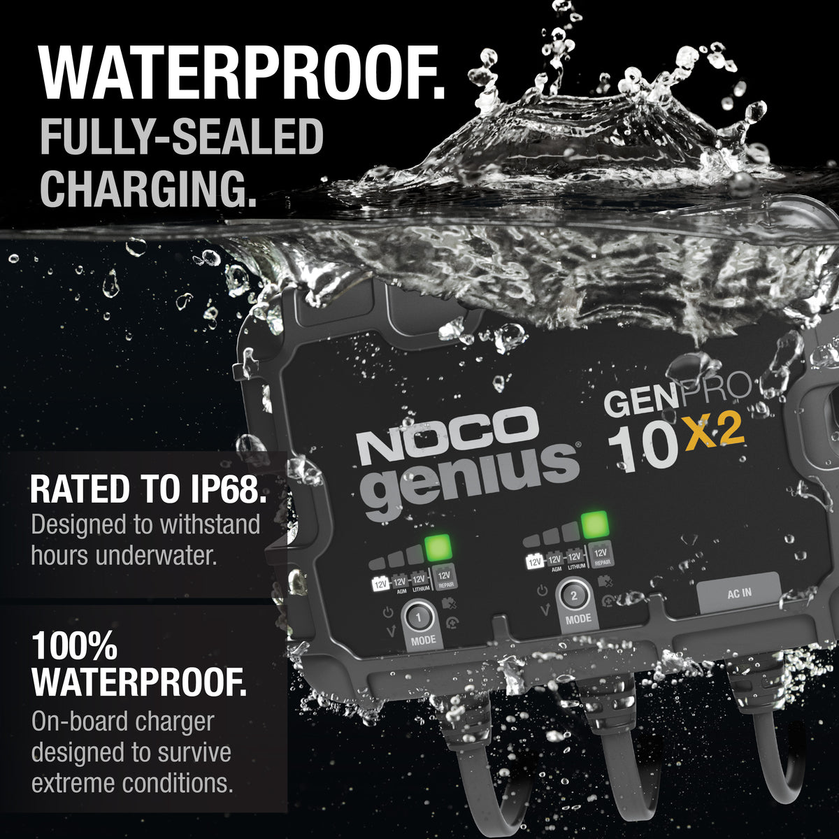 GENPRO10X2 2-Bank 20A Onboard Battery Charger - official NOCO product image 3