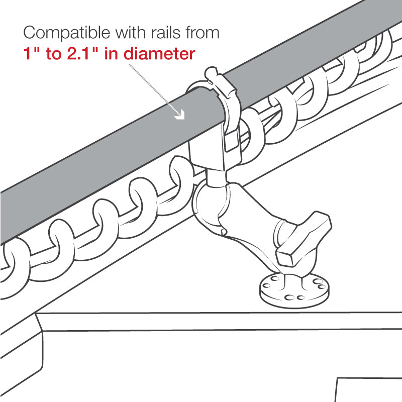 RAM® Trolling Motor Stabilizer with Strap Hose Clamp - Medium - official product image 7