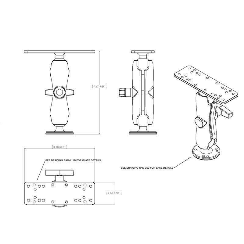 RAM® Drill-Down Marine Electronic Mount - official product image 3