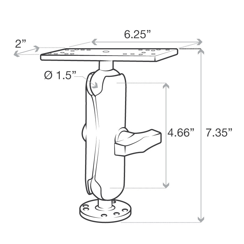 RAM® Drill-Down Marine Electronic Mount - official product image 6