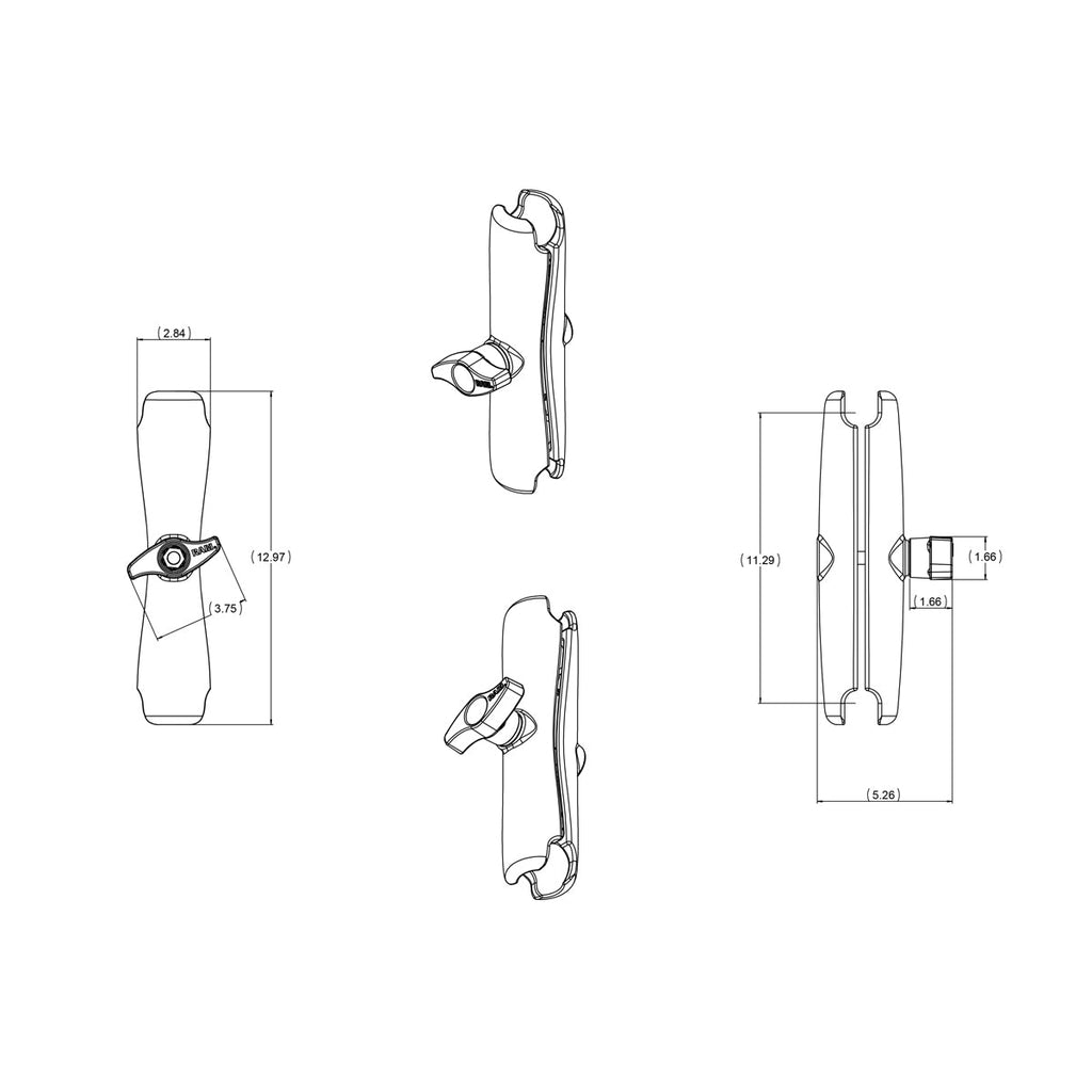 RAM® Double Socket Arm - D Size Long - official product image 2